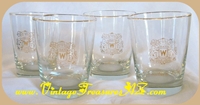 Canadian Club Whisky/Whiskey Hiram Walker Gold Rims & Heraldry Logo Rocks Glasses Set of 4 Vintage ca 1980s/Older <b><span style='color:red'>*****STANDARD POST SHIPPING INCLUDED – DOMESTIC ORDERS ONLY!*****</span></b><span style='color:purple'> Image for Canadian Club Whisky/Whiskey Hiram Walker Gold Rims & Heraldry Logo Rocks Glasses Set of 4 Vintage ca 1980s/Older <b><span style='color:red'>*****STANDARD POST SHIPPING INCLUDED – DOMESTIC ORDERS ONLY!*****</span></b><span style='color:purple'>